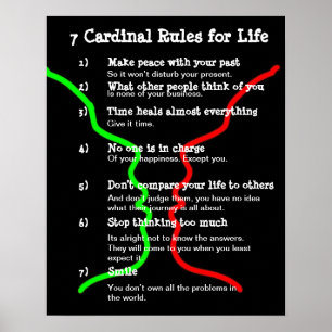 Poster 7 regras cardinais para a VIDA
