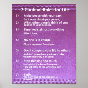Pôster 7 regras cardinais para a VIDA