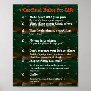 Poster 7 Regras de Cardeal para o LIFE
