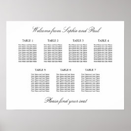 Poster 7 Tabela Gráfico de Assentos Minimalista Elegante