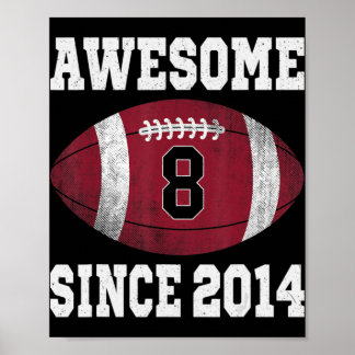 Poster 8º Aniversário do Jogador de Futebol de 8 anos Vin