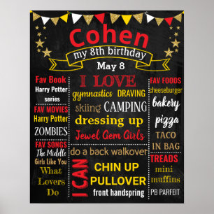 Poster 8º sinal de conselho de giz de Festa de aniversári