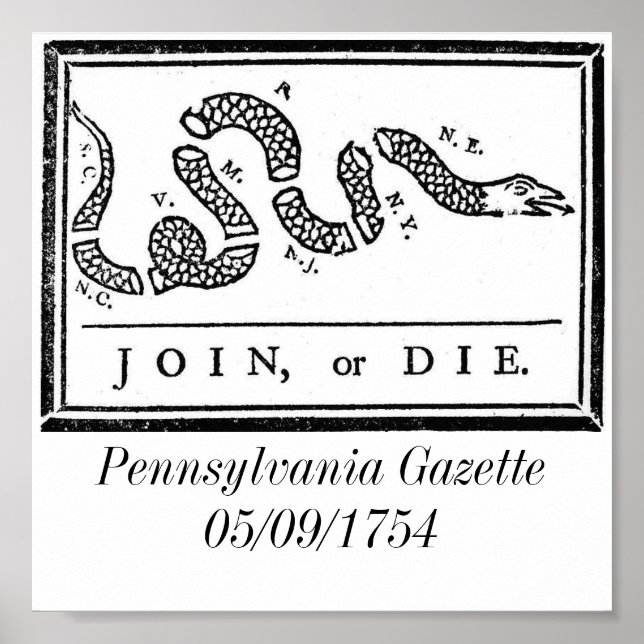 Poster 800px-Joinordie (800 x 554), Pennsylvania Gazet... (Frente)