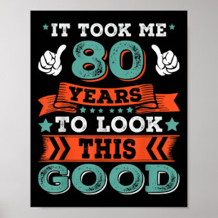 Poster 80 Aniversário Cita Gráficos Engraçados Com 80 Ano