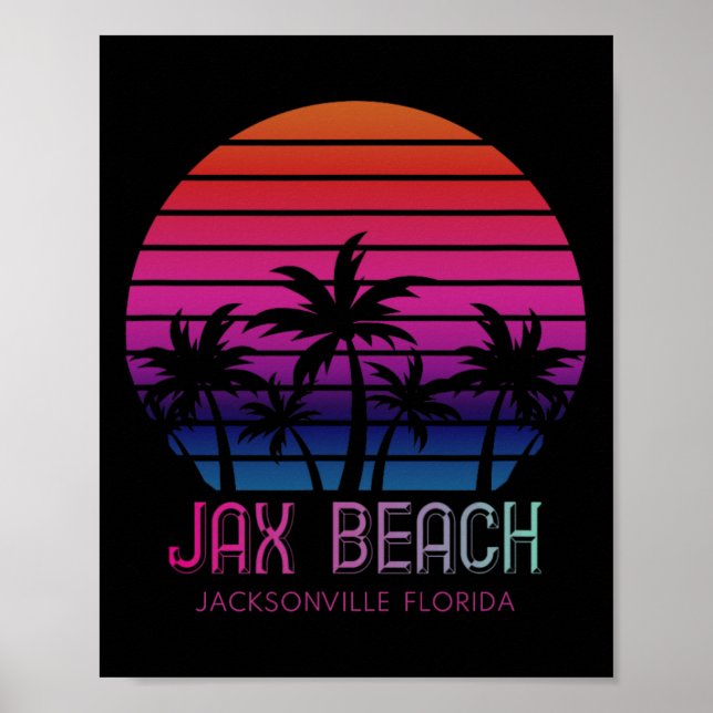 Poster 80 anos 90 retrorreflectores Jacksonville Flórida  (Frente)