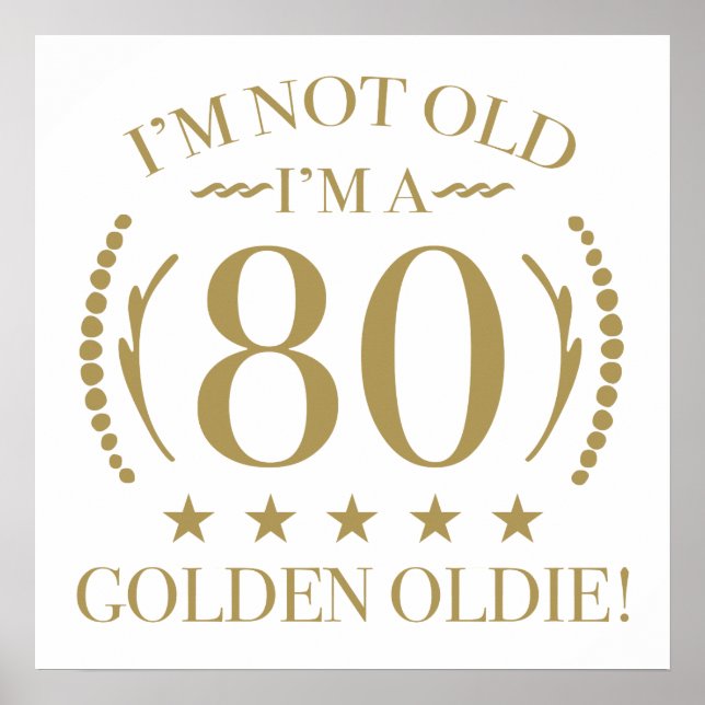 Poster 80 Birthday Ouro Oldie (Frente)
