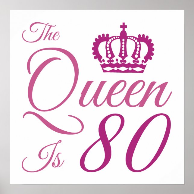 Poster 80 Birthday Queen (Frente)