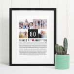 Poster 80 Coisas Que Amamos Sobre Você | Aniversário de 8<br><div class="desc">Procurando um presente de aniversário único? Compile uma lista de coisas que você os ama, adicione algumas fotos e você tem o dom perfeito que eles vão tesourar. Isto é perfeito para um aniversário de um marco e se você está jogando uma festa por que não pedir aos hóspedes para...</div>