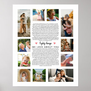 Poster 80 coisas que amamos sobre você colagem de fotos d