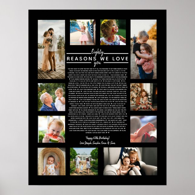 Poster 80 razões pelas quais nós te amamos presente de an (Frente)