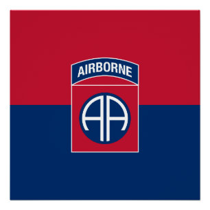 Pôster 82.a Divisão Aerotransportada Bandeira Militar Vet