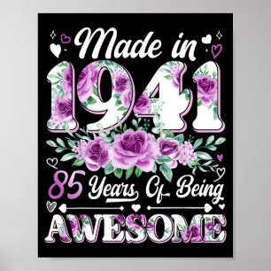 Poster 85 anos de idade feito em 1941 floral 85º aniversá