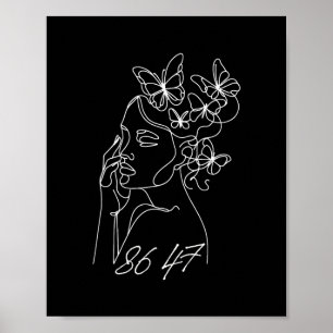 Poster 8647 Anti Trump Floral Resistir 86 47 Impugnar Tru