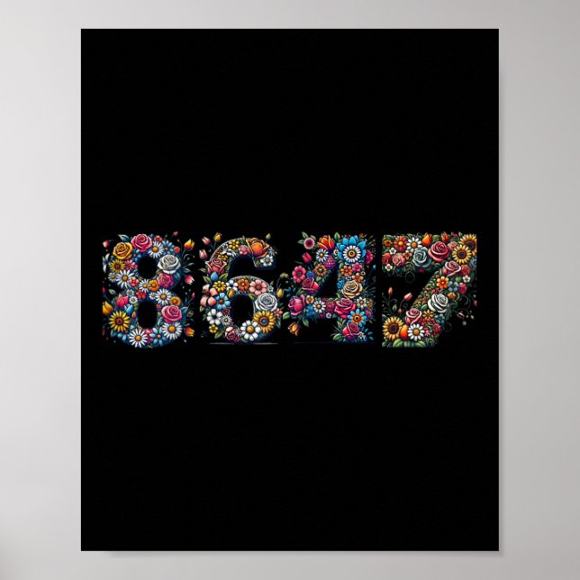 Poster 8647 Anti Trump Floral Retro  (Frente)