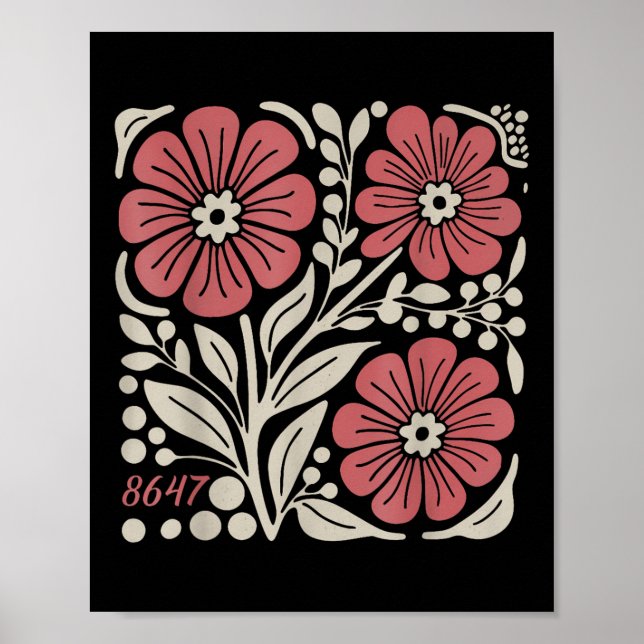 Poster 8647 Sutil Trump 86 47 Estilo Floral Boho (Frente)