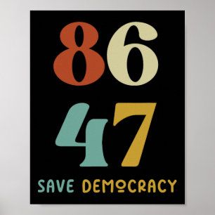 Poster 86 47 Salve a Democracia Protesto Político Contra