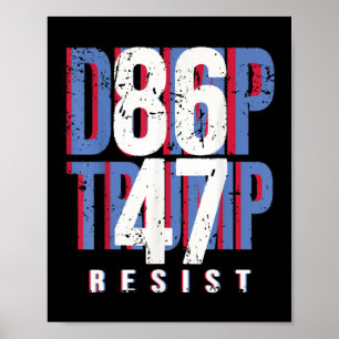 Poster 86 47 Shirt Anti Trump Impeach 47 Dump Trump