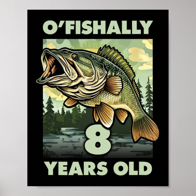 Poster 8 anos Pescador O'fishally 8 pescando 8º aniversár (Frente)