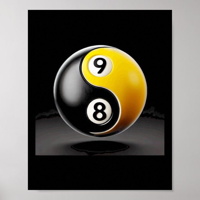 Poster 8 Ball 9 Ball Piscina Billiards Player (Frente)