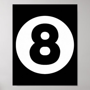 Poster 8 Ball Billiards preguiçosos Figurino Engraçado Ma