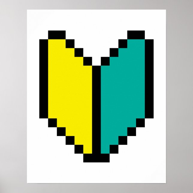 Pôster 8 Bit Pixel Wakaba / Marca de Principiante (Frente)
