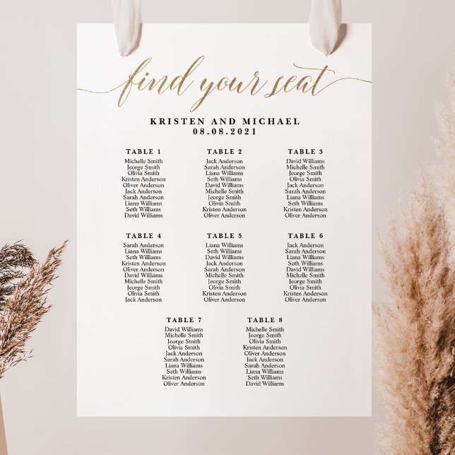 Poster 8 Convidados do Mesa 80 Encontre seu Gráfico de as (Criador carregado)