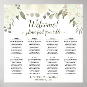 Poster 8 Mesa Rosas Brancas Boho Sentado Casamento