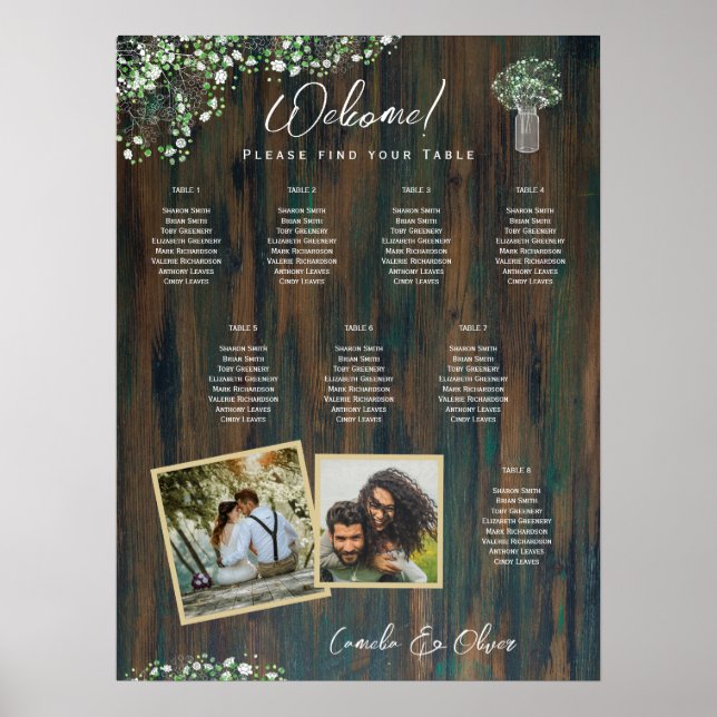 Poster 8 Mesa Rústica Madeira Gypsophila FOTO SENDO ENCAI (Frente)