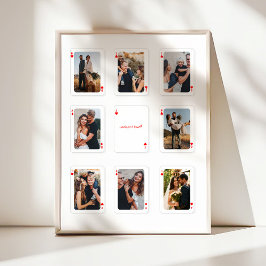 Poster 8 Photo Collage How Lucky Are We Playing Cards