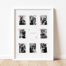 Poster 8 Photo Collage How Lucky Are We Playing Cards