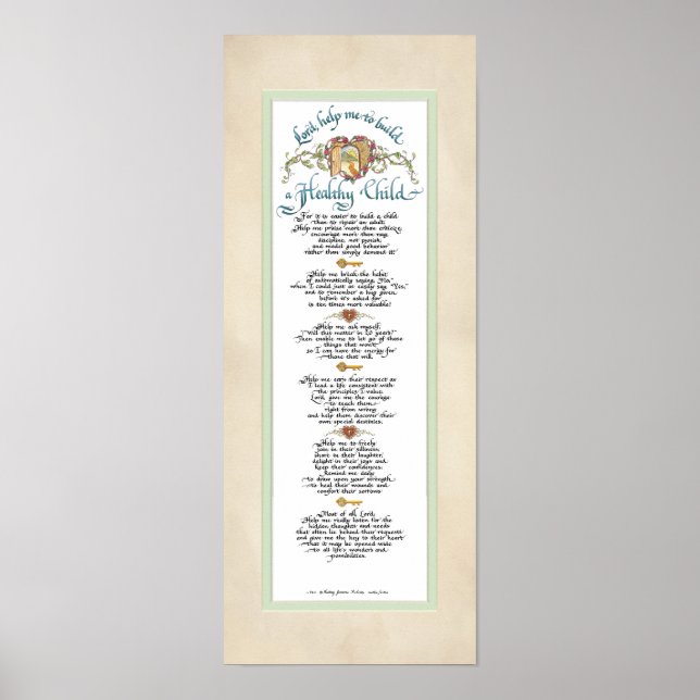 Pôster 8 x 20 Construir uma criança saudável, pergaminho  (Frente)