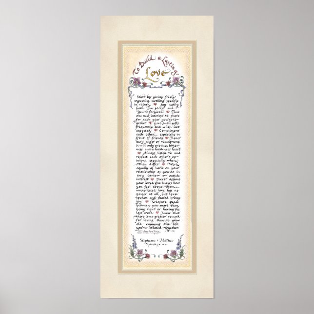 Pôster 8 x 20 Para Construir um Amor Duradouro Bronzeado  (Frente)