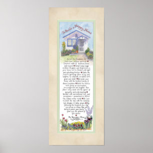 Poster 8 x 20 para construir uma casa feliz, ponto de per