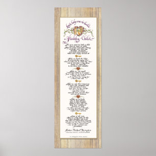 Pôster 8 x 24 Crie uma criança saudável - Cerca de madeir