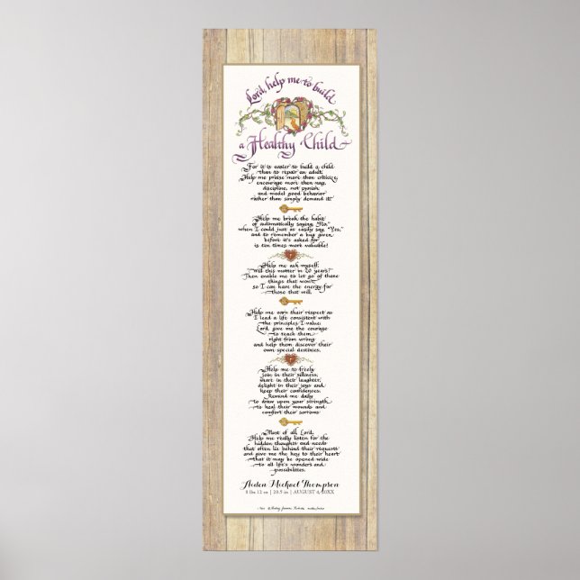 Pôster 8 x 24 Crie uma criança saudável - Cerca de madeir (Frente)