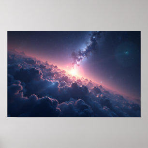 Poster 8K Horizontes do Multiverso: Via Láctea e Dimensõe