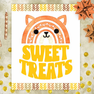 Poster 8x10 Doces Boho Woodland Fox Birthday Desserts