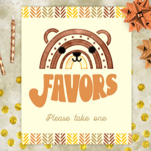 Poster 8x10 Favoritos Aniversário Urso Boho Floresta