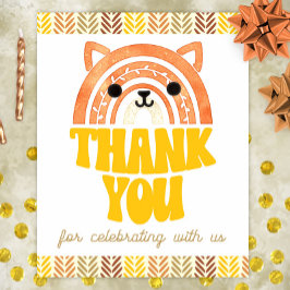 Poster 8x10 Obrigado Boho Woodland Raposa Aniversário