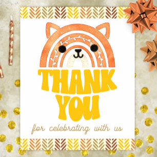 Poster 8x10 Obrigado Boho Woodland Raposa Aniversário