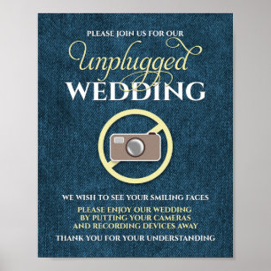Poster 8x10 - Sinal de Casamento Desconectado de Denim, P