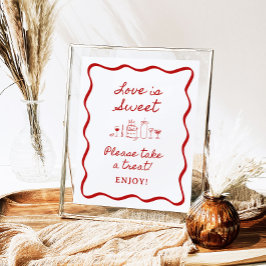 Poster 8x10" Sinal de Favoritos da Marca de Borda Onda Ma