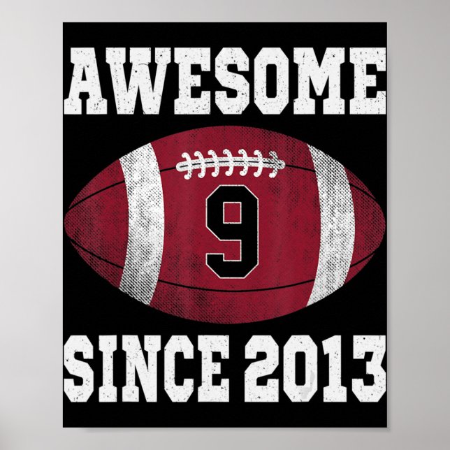 Poster 9º Aniversário do Jogador de Futebol de 9 Anos Vin (Frente)