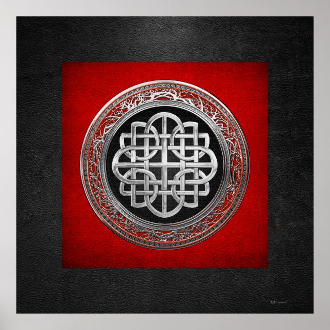 Poster [901] Nó de Prata Celta Sagrado Cruz (Frente)
