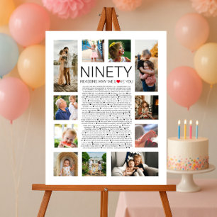 Poster 90 razões pelas quais amamos você colagem de fotos