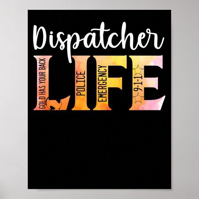 Poster 911 Polícia - Emergência de Dispatcher Vida Dourad (Frente)