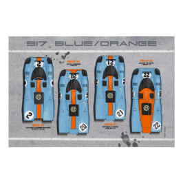 Pôster 917 Blue - Orange Design