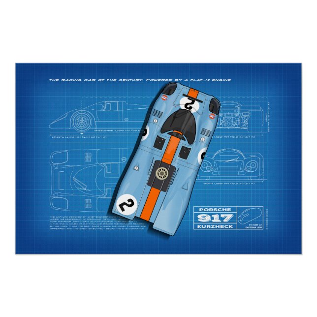Pôster 917 Daytona Blueprint (Frente)