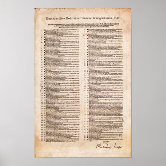 Poster 95 Teses de Martin Luther: Reforma Protestante