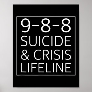 Poster 988 Camisa - Crise de Sensibilização para o Suicíd